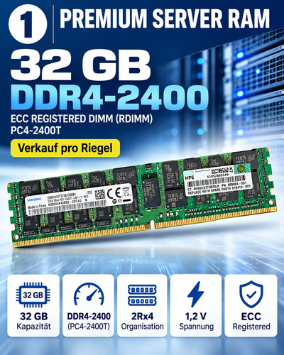 32gb ddr4 2400 ecc rdimm - 32gb, ddr4-2400